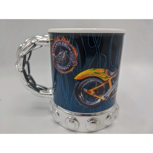 Cup Mug Coffee Tea Beer Orange County Choppers Motorcycle Chrome Unique - Picture 4 of 12